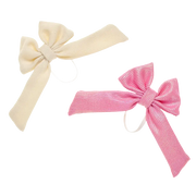 2er-Pack Schleifen Weiß/Rosa