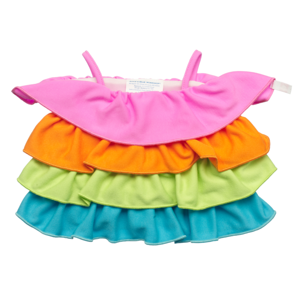 Regnbue ruffle kjole