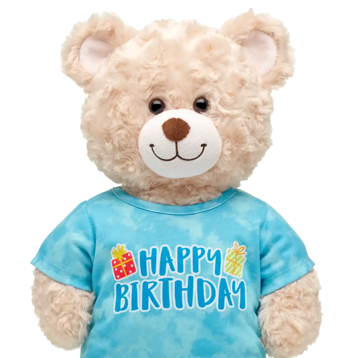 Blaues T-Shirt mit "Happy Birthday"