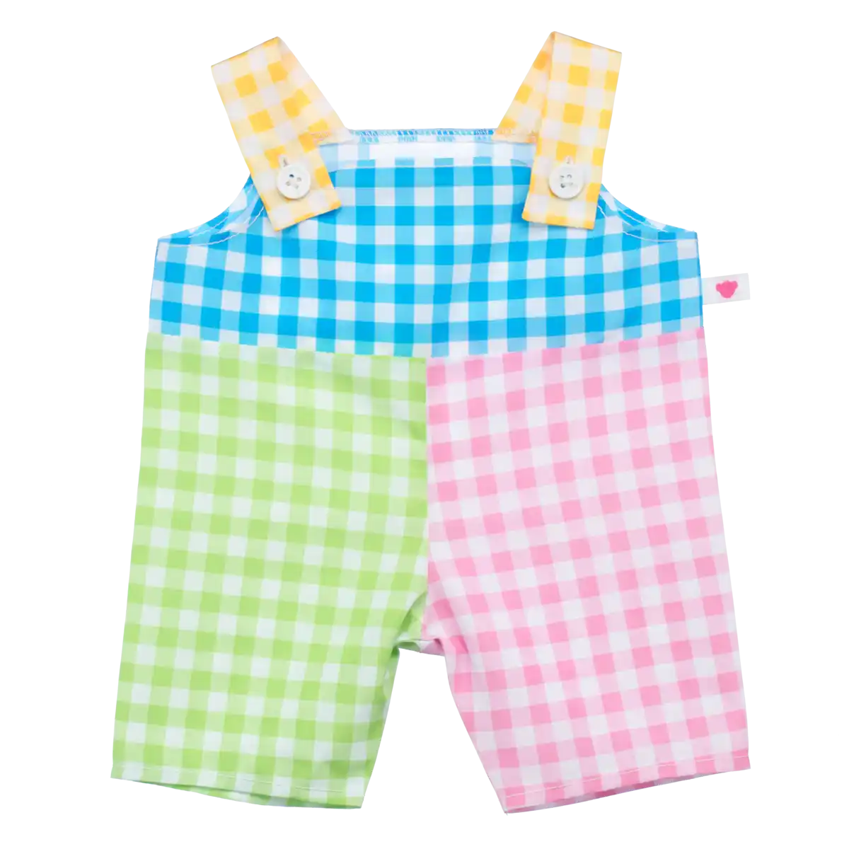 Color Block Gingham Latzhosen