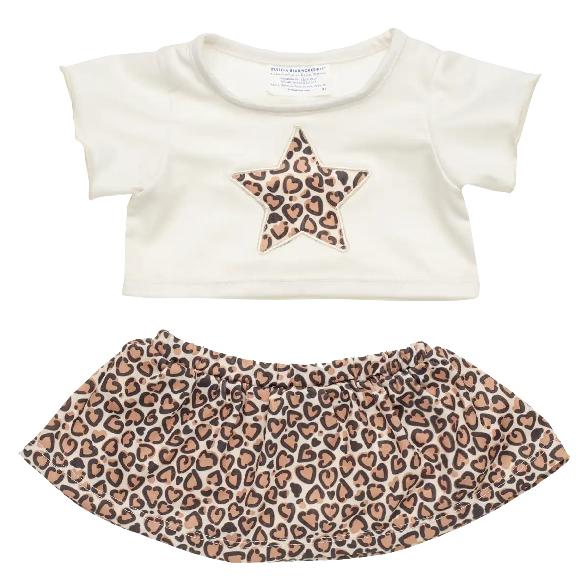 Leoparden-Set mit T-Shirt und Rock